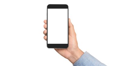 El ele tutuşan akıllı telefon aygıtı ve ekrana dokunma