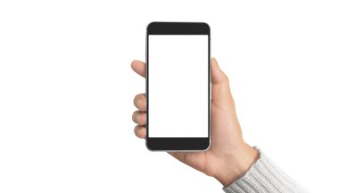 El ele tutuşan akıllı telefon aygıtı ve ekrana dokunma
