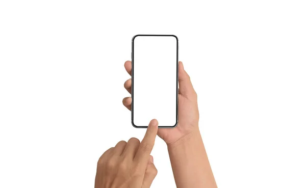 Main Tenant Smartphone Appareil Écran Tactile — Photo