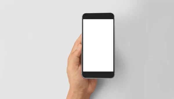 Tenuta Della Mano Dispositivo Smartphone Touch Screen — Foto Stock