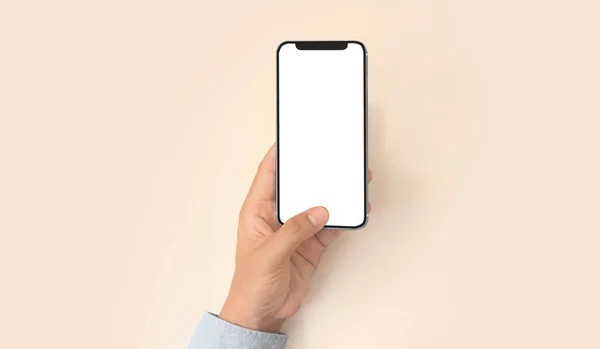 Tenuta Della Mano Dispositivo Smartphone Touch Screen — Foto Stock