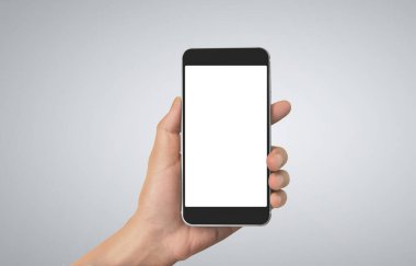 El ele tutuşan akıllı telefon aygıtı ve ekrana dokunma