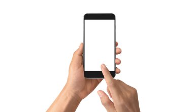 El ele tutuşan akıllı telefon aygıtı ve ekrana dokunma