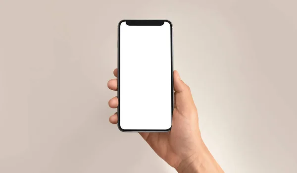 Tenuta Della Mano Dispositivo Smartphone Touch Screen — Foto Stock