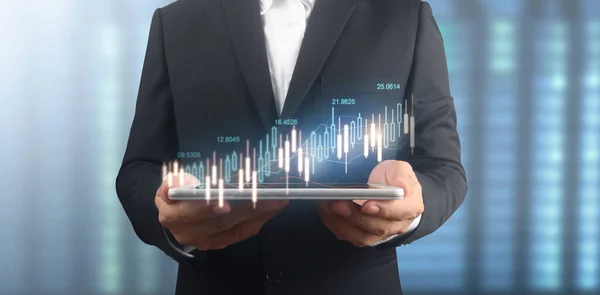 Planifique Crecimiento Del Gráfico Aumento Los Indicadores Positivos Del Gráfico —  Fotos de Stock