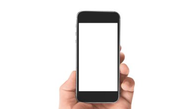 El ele tutuşan akıllı telefon aygıtı ve ekrana dokunma