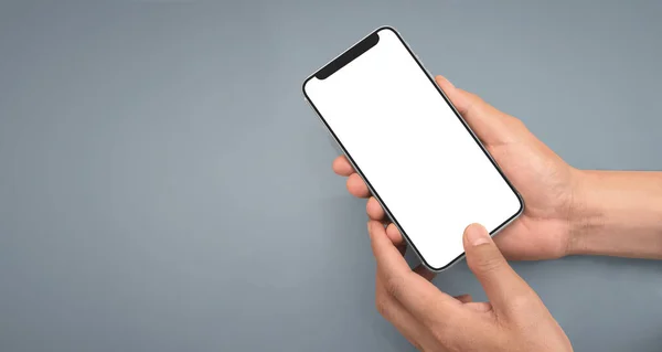 Tenuta Della Mano Dispositivo Smartphone Touch Screen — Foto Stock