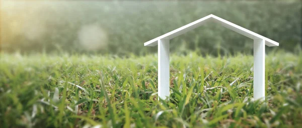 Model Van Een Vrijstaand Miniatuurhuis Vastgoedvastgoedinvesteringsconcept — Stockfoto