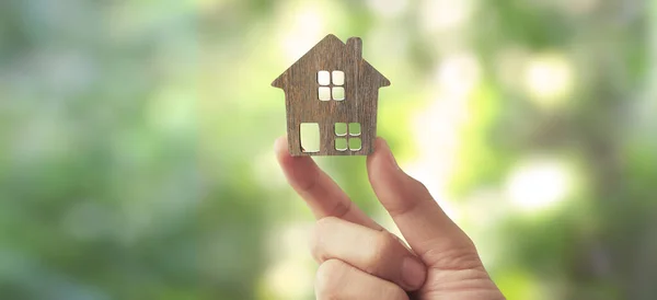 Haus Wohnstruktur Einer Hand Geschäftsidee Hause — Stockfoto