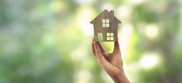 Haus Wohnstruktur Einer Hand Geschäftsidee Hause — Stockfoto