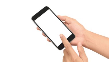 El ele tutuşan akıllı telefon aygıtı ve ekrana dokunma