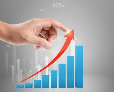 iş adamı iterek grafiği