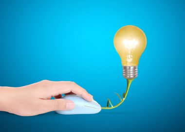 bilgisayar fare işareti simgesiyle ampul