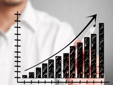 Adam el bir grafik çizimi