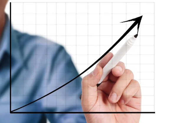 Man hand drawing a chart — Stock Photo, Image