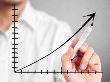 Adam el bir grafik çizimi