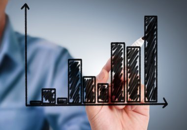 Adam el bir grafik çizimi