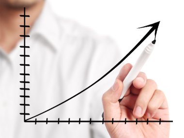 Adam el bir grafik çizimi