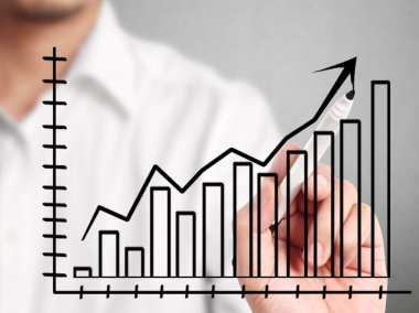 Adam el bir grafik çizimi