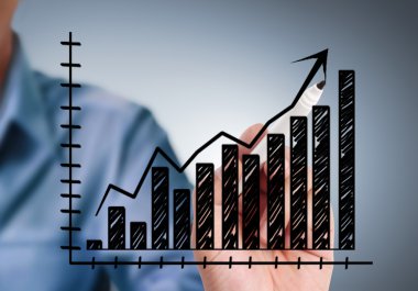 Adam el bir grafik çizimi