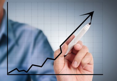 Adam el bir grafik çizimi