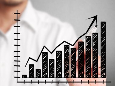 Adam el bir grafik çizimi