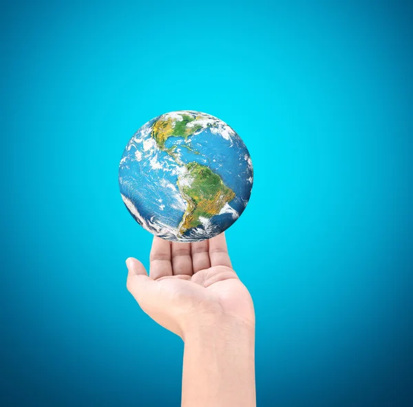 Man holding global — Stock Photo, Image