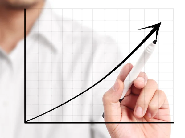 Man hand drawing a chart — Stock Photo, Image