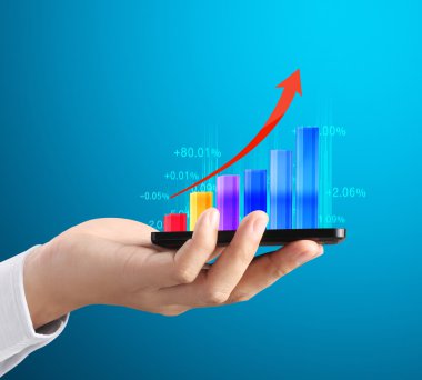 moderne mobiele telefoon in de hand 