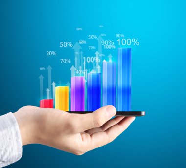 moderne mobiele telefoon in de hand 