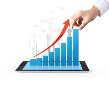 Grafik Tablet bilgisayarınızla holding 