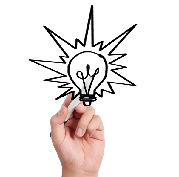 Hand drawing  light bulb — Stock Photo, Image