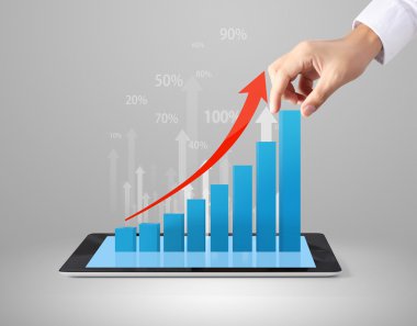 Grafik Tablet bilgisayarınızla holding 