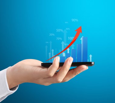 moderne mobiele telefoon in de hand 