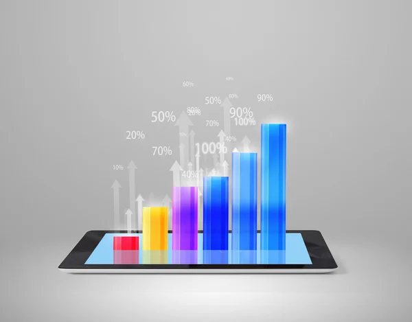 Tableta de retención con gráfico —  Fotos de Stock