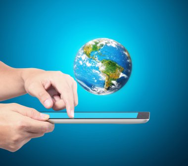 Tablet bilgisayar, holding adam bu görüntü bazı bileşenleri p vardır