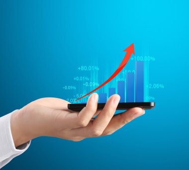 moderne mobiele telefoon in de hand 