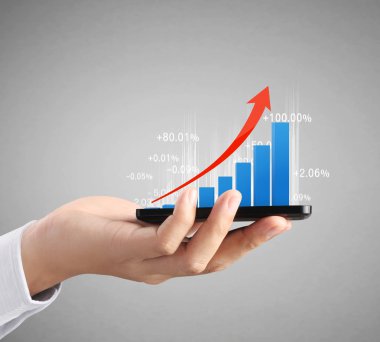 moderne mobiele telefoon in de hand 