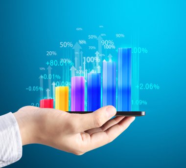 moderne mobiele telefoon in de hand 