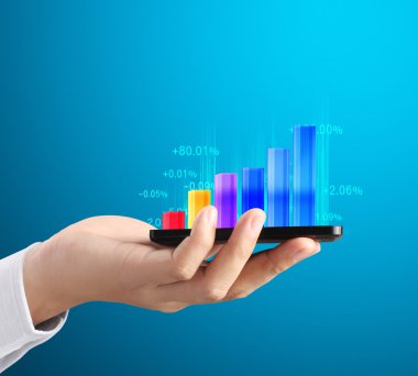 moderne mobiele telefoon in de hand 