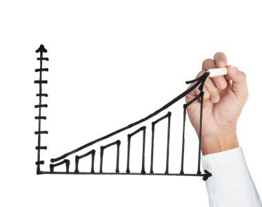 Erkek el çizimi izole grafiği göster 