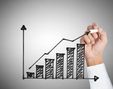 Erkek el çizimi izole grafiği göster 