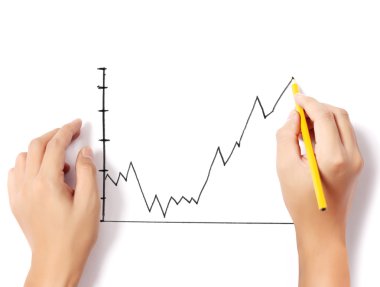 Erkek el çizimi izole grafiği göster 