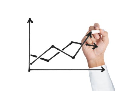 Erkek el çizimi izole grafiği göster 