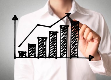 Adam el bir grafik çizimi 