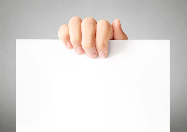 Holding white board — Stock Photo, Image