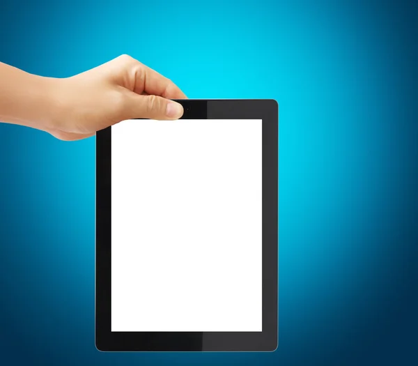 Holding touch screen tablet — Stock Photo, Image