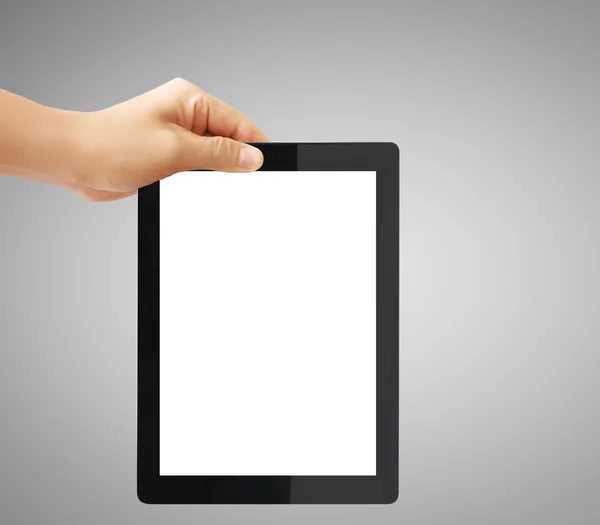 Holding touch screen tablet — Stock Photo, Image