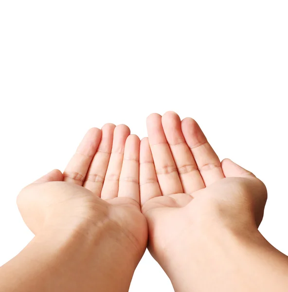Otwarta dłoń gestem dłoni na tle — Zdjęcie stockowe