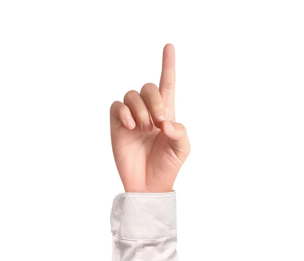 Man forefinger indicating of the direction — Stock Photo, Image